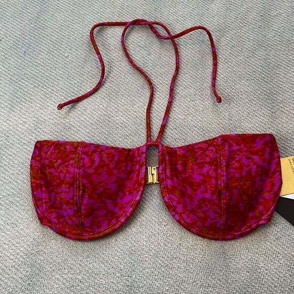 VIX Swim Bikini Top Size XL NWT Underwire Pink Red - Picture 8 of 9